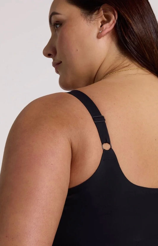 Structured Scoop Bra Tank - Black