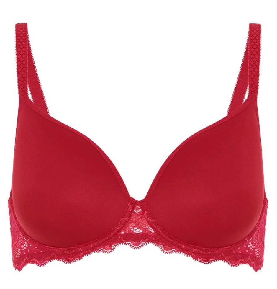 Caresse 3D Plunge Spacer Bra - Tango Red