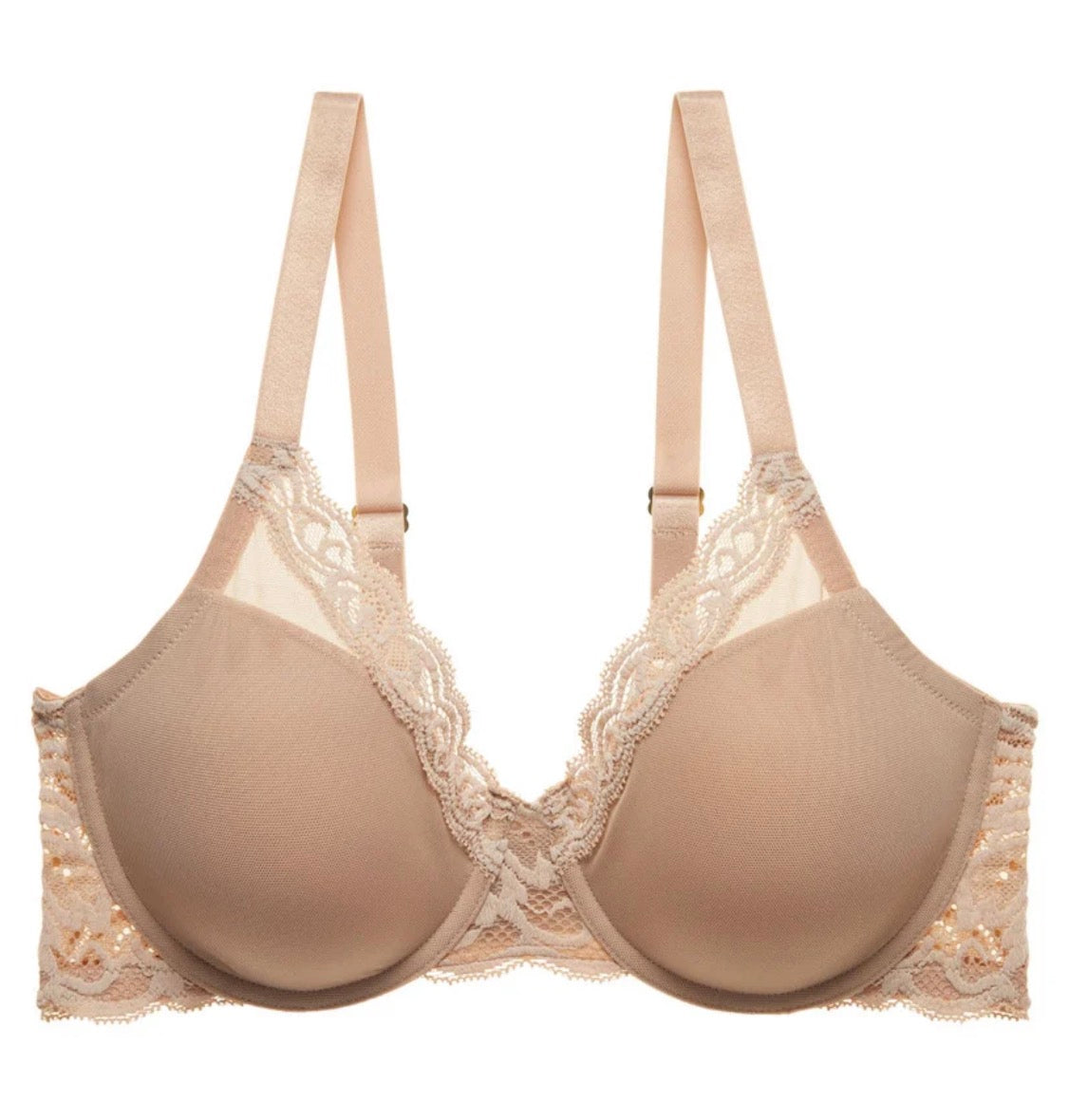 Feathers Full Figure Contour Underwire Bra - Cafe