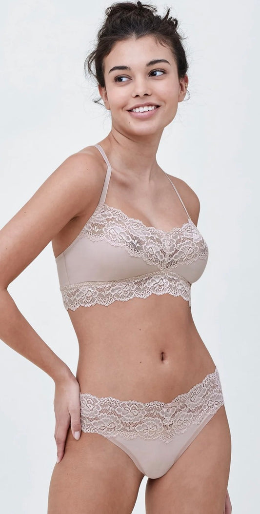 Goddess T-Back Busty Bralette - Cashmere