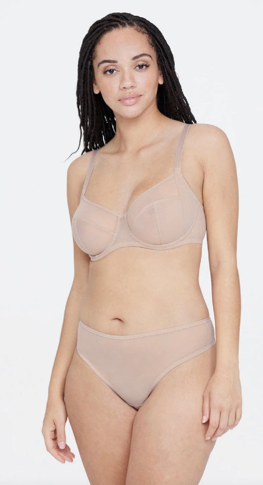 Spellbound Sheer Side Support Underwire Bra - Nylon