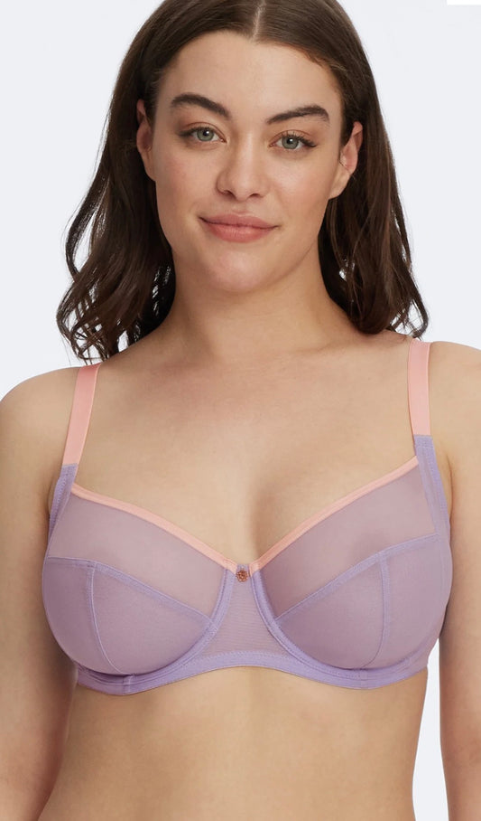 Spellbound Sheer Side Support Underwire Bra - Berry Pink
