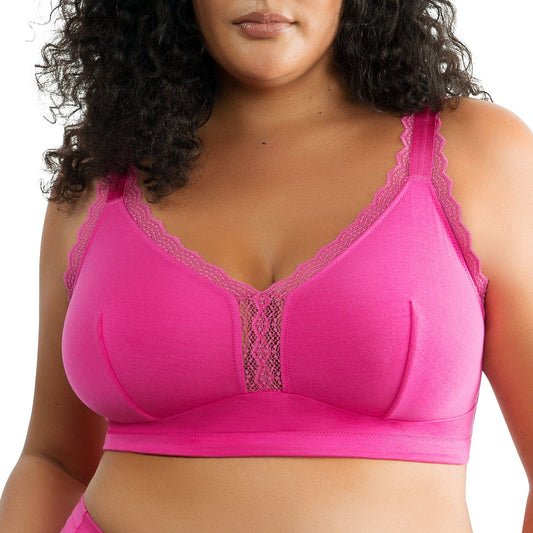 PARFAIT Dalis P5641 Women's Full Busted and Curvy Wire Free Bralette - Bright Pink