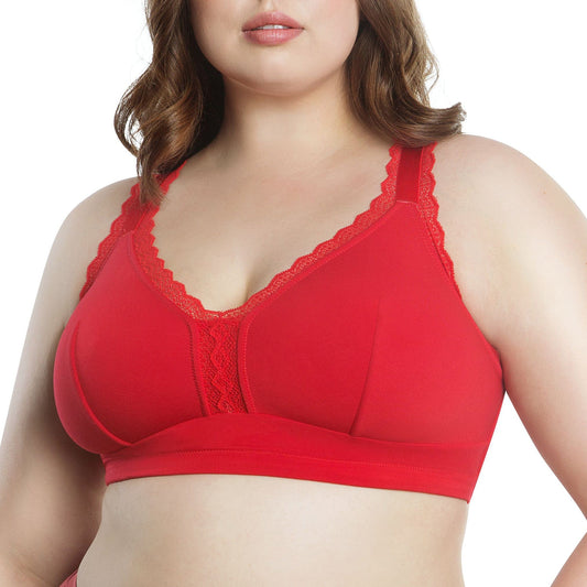 PARFAIT Dalis P5641 Women's Full Busted and Curvy Wire Free Bralette - Racing Red