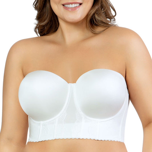 PARFAIT Elissa P50116 Women's Full Bust and Full Figure Strapless Longline Bra - Pearl White
