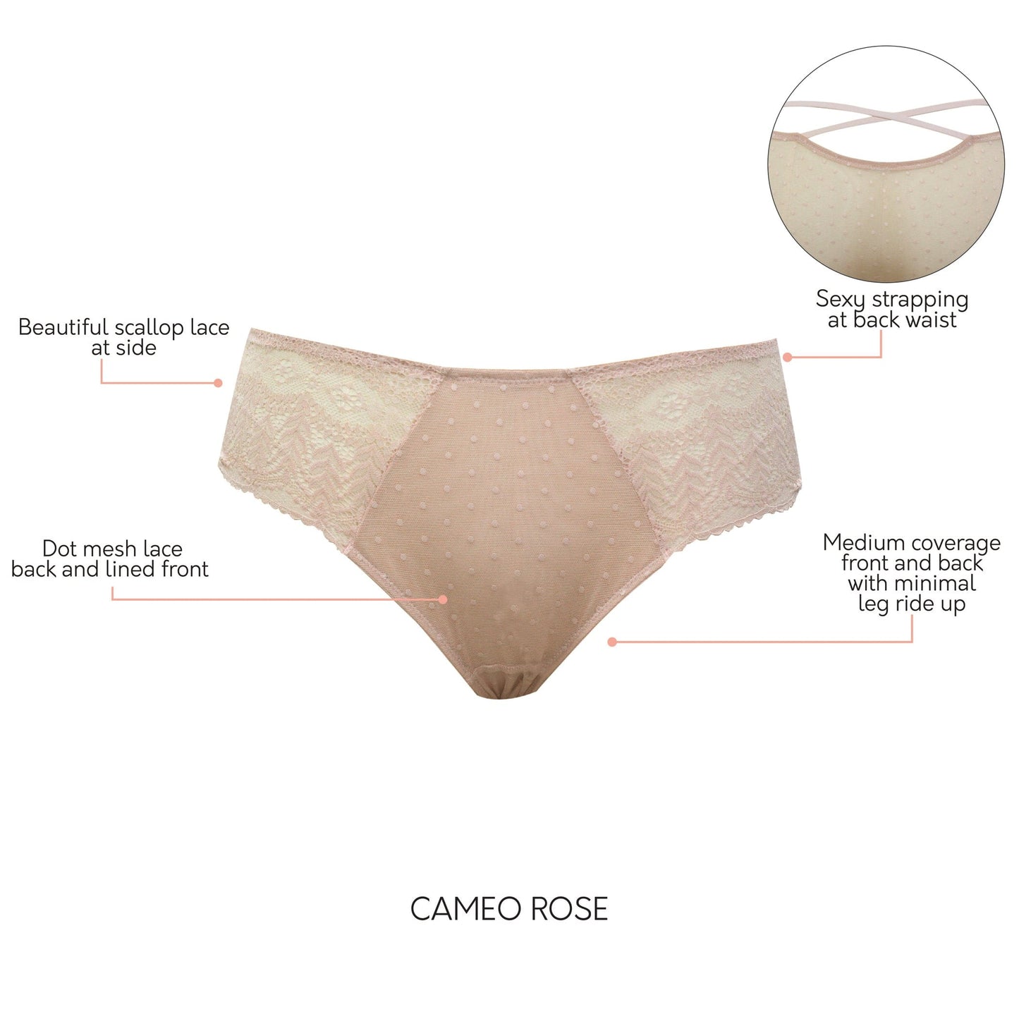 PARFAIT Mia P5955 Medium Coverage Hipster - Cameo Rose