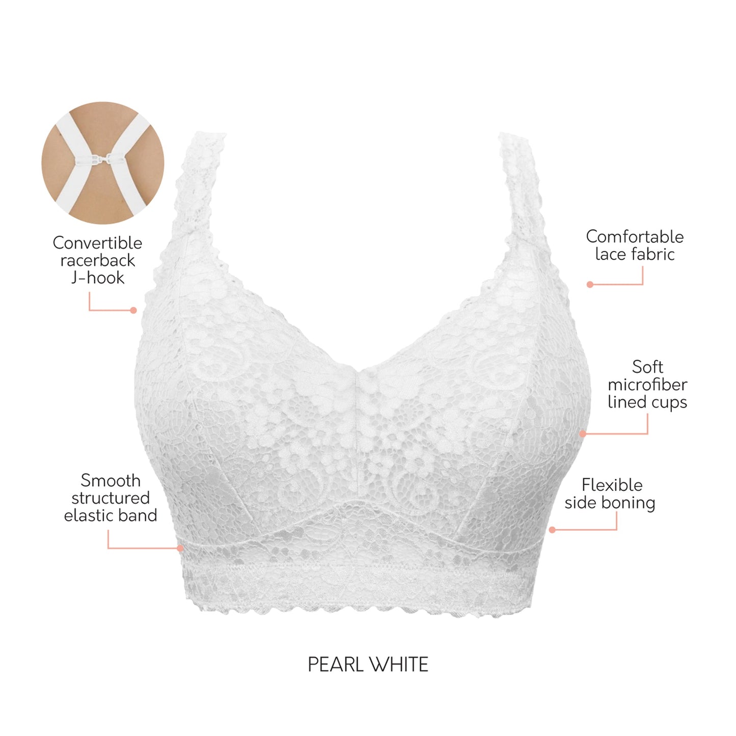 PARFAIT Adriana Curvy and Full Bust Supportive Wire-free Lace Bralette