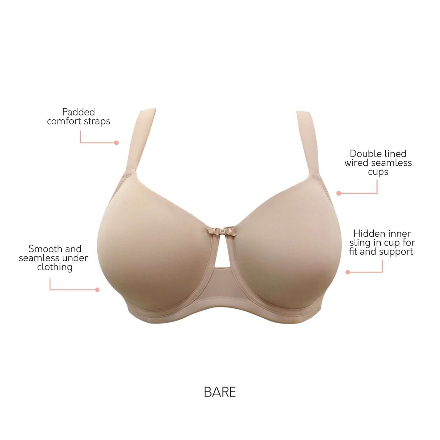 PARFAIT Erika P58622 Women's Unlined Seamless Smooth Nude Wire Bra - Bare