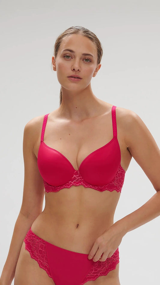 Caresse 3D Plunge Spacer Bra - Teaberry Pink