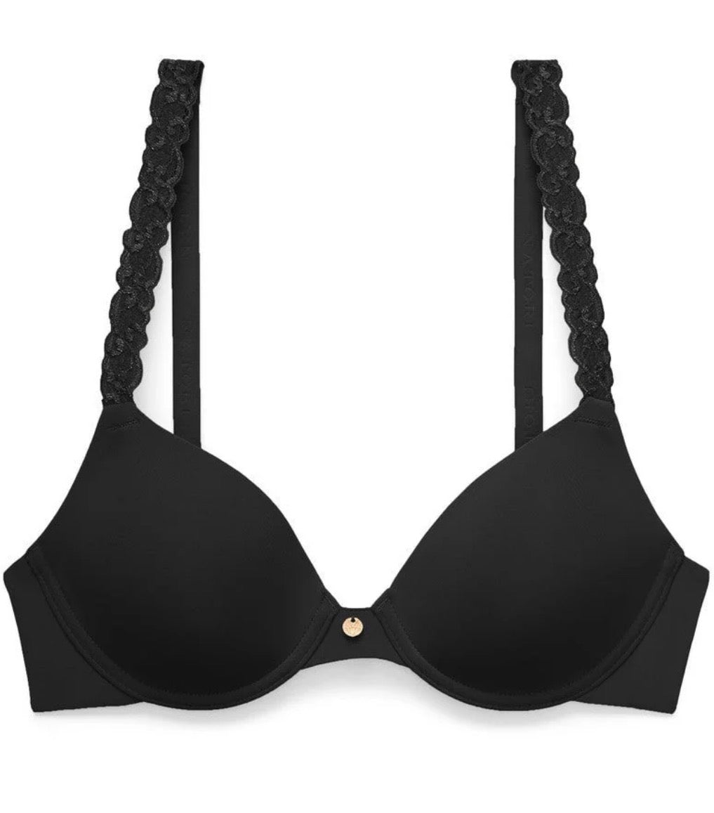 Pure Luxe Custom Coverage Contour Underwire Bra - Black