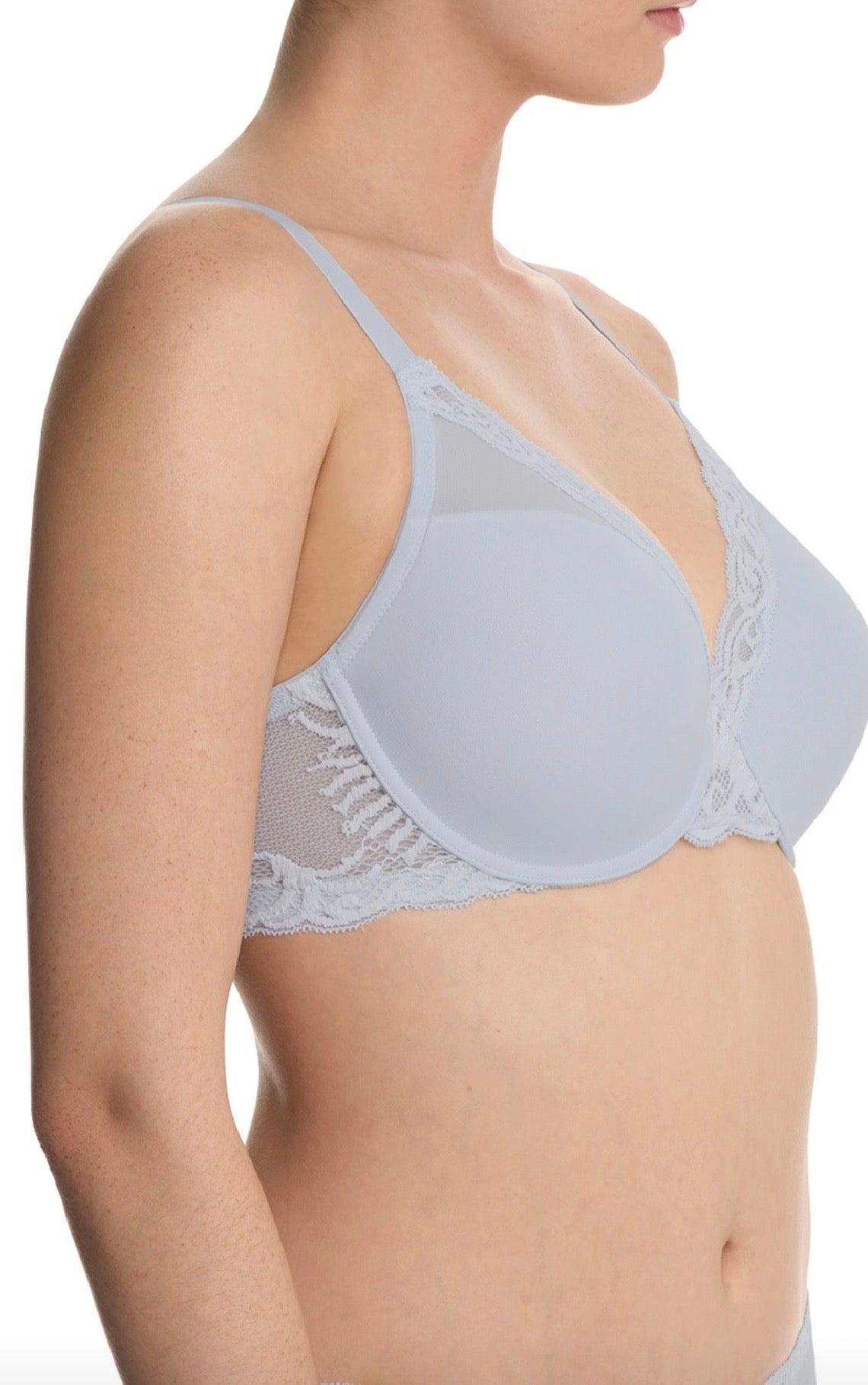 Feathers Full Figure Contour Underwire Bra - Frosted Sky