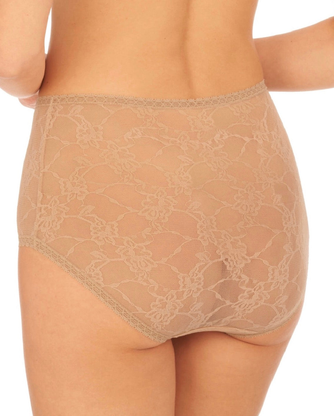Bliss Allure One-Size Lace Full Brief - Cafe