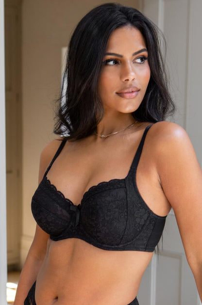 Rebel Underwired Side Support Bra - Black