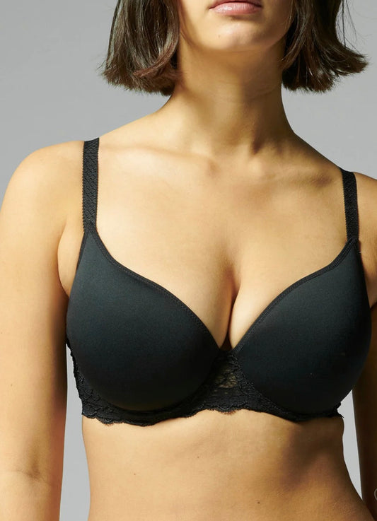 Caresse 3D Plunge Spacer Bra - Black