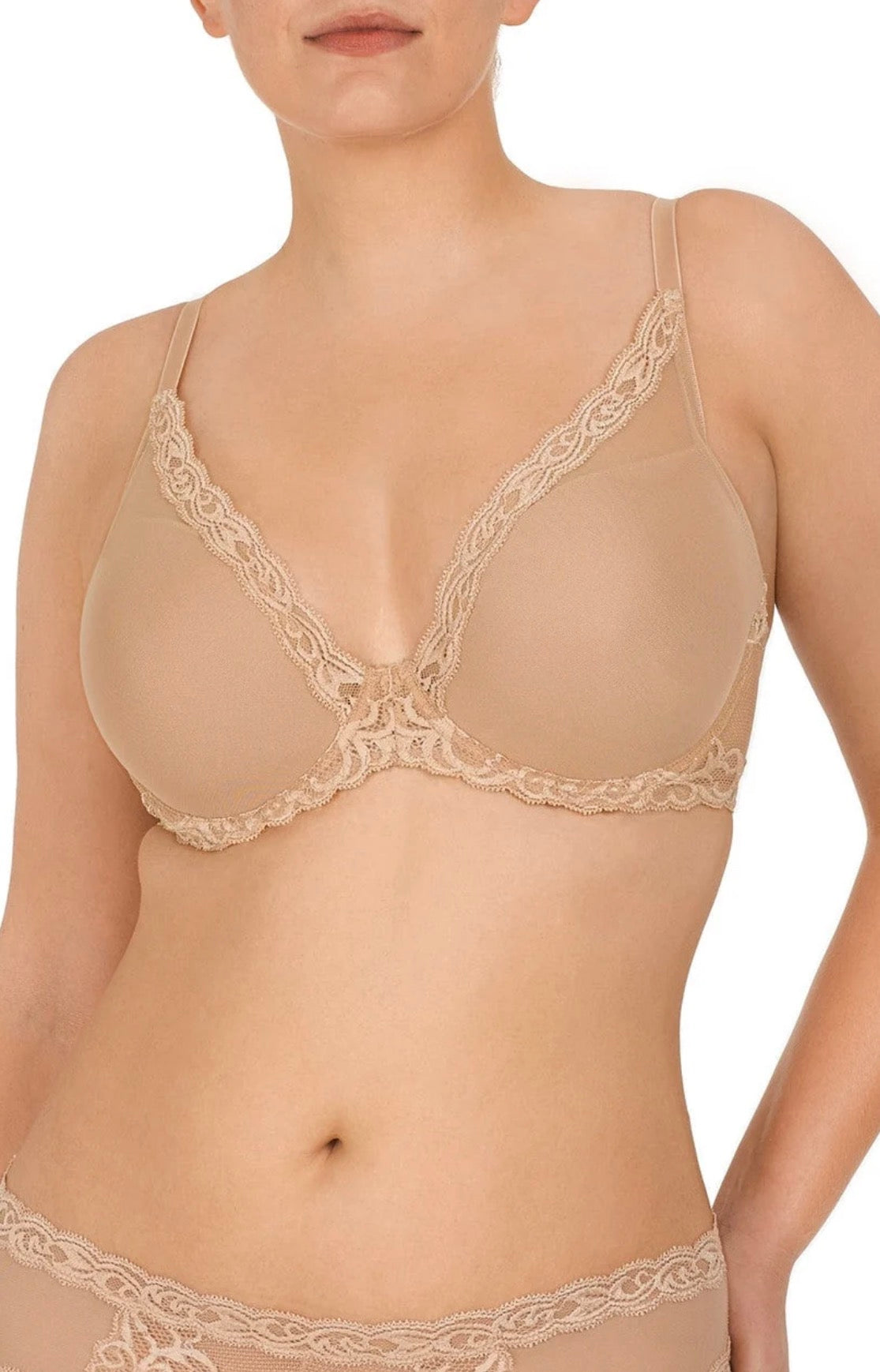 Feathers Plunge T-Shirt Bra - Café