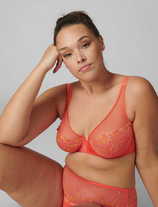 Delice Full Coverage Plunge Bra - Mango