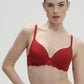 Caresse 3D Plunge Spacer Bra - Tango Red