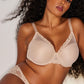 Feathers Full Figure Contour Underwire Bra - Cafe