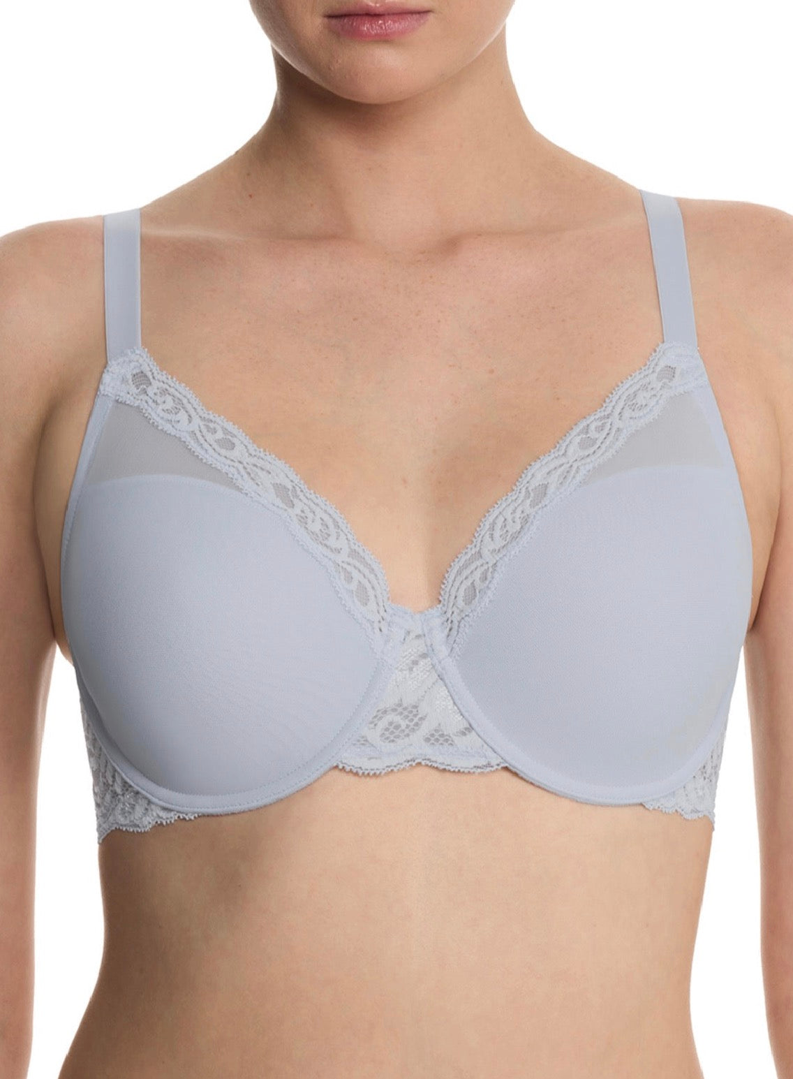 Feathers Full Figure Contour Underwire Bra - Frosted Sky