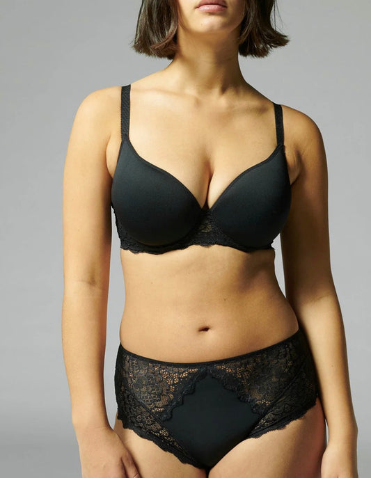 Caresse 3D Plunge Spacer Bra - Black