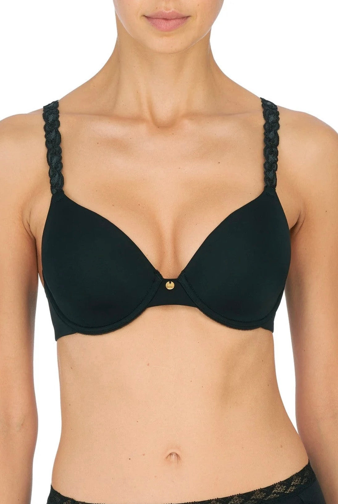 Pure Luxe Custom Coverage Contour Underwire Bra - Black