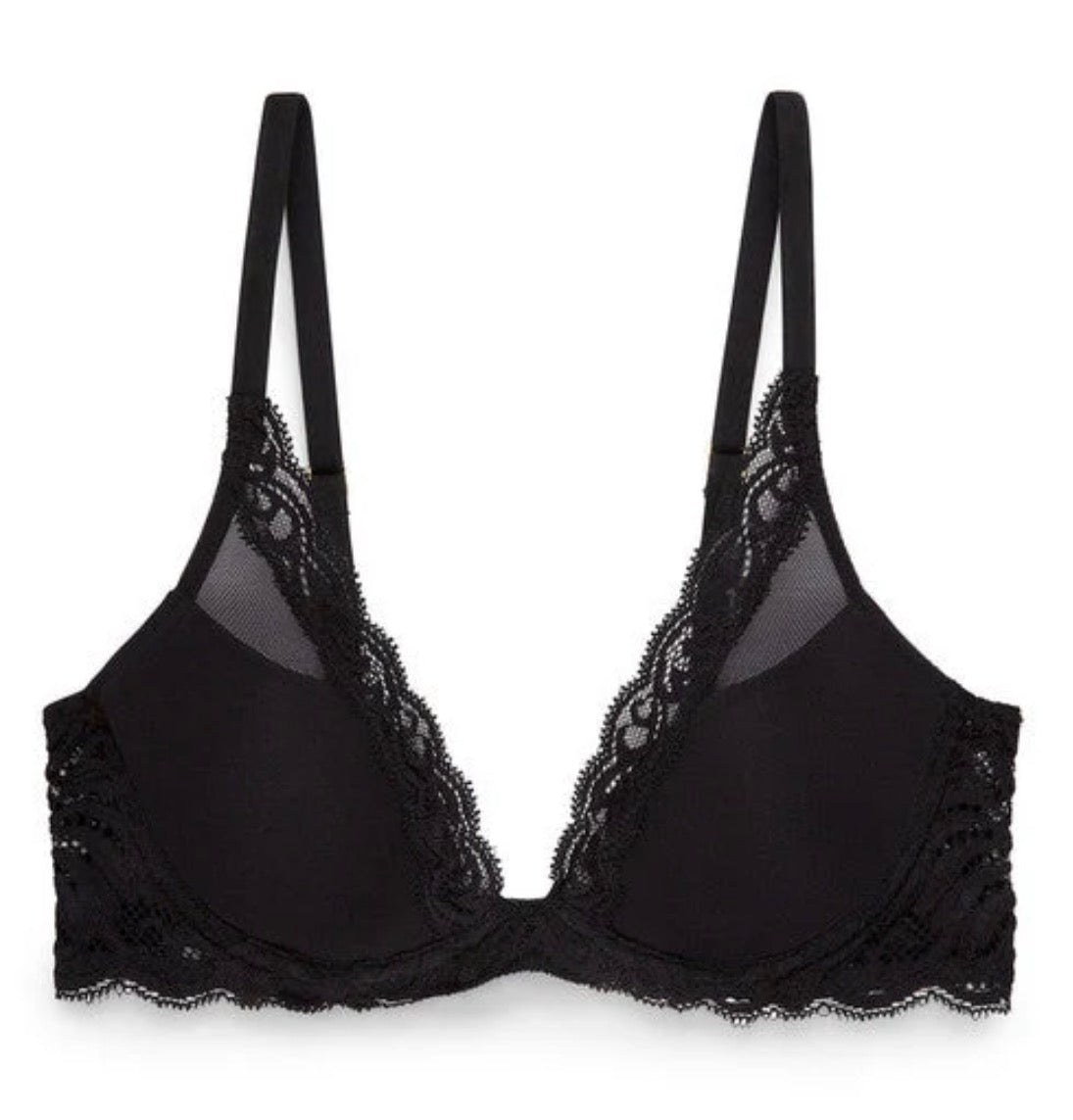 Feathers Plunge T-Shirt Bra - Black