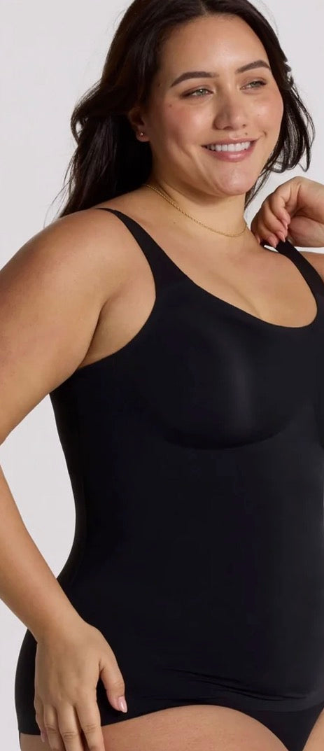 Structured Scoop Bra Tank - Black