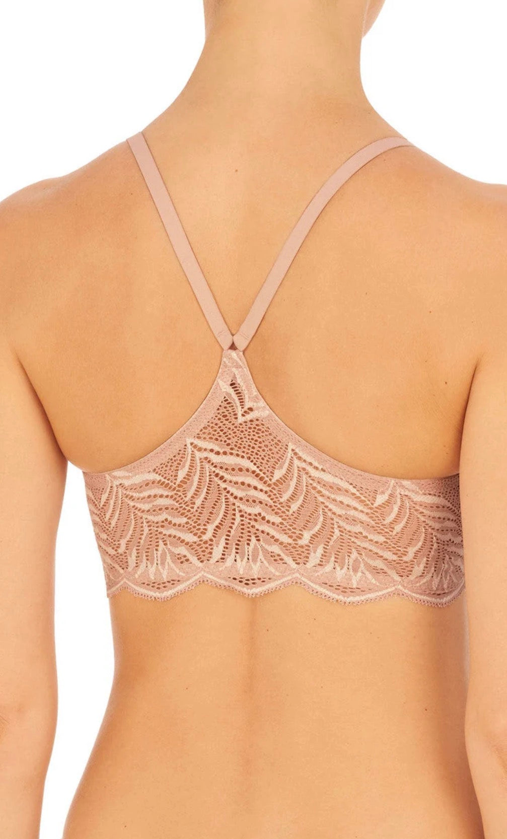 Lush Front Close Contour Underwire Bra - Rose/White