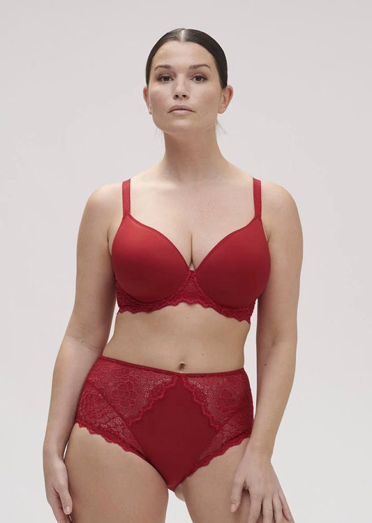 Caresse 3D Plunge Spacer Bra - Tango Red