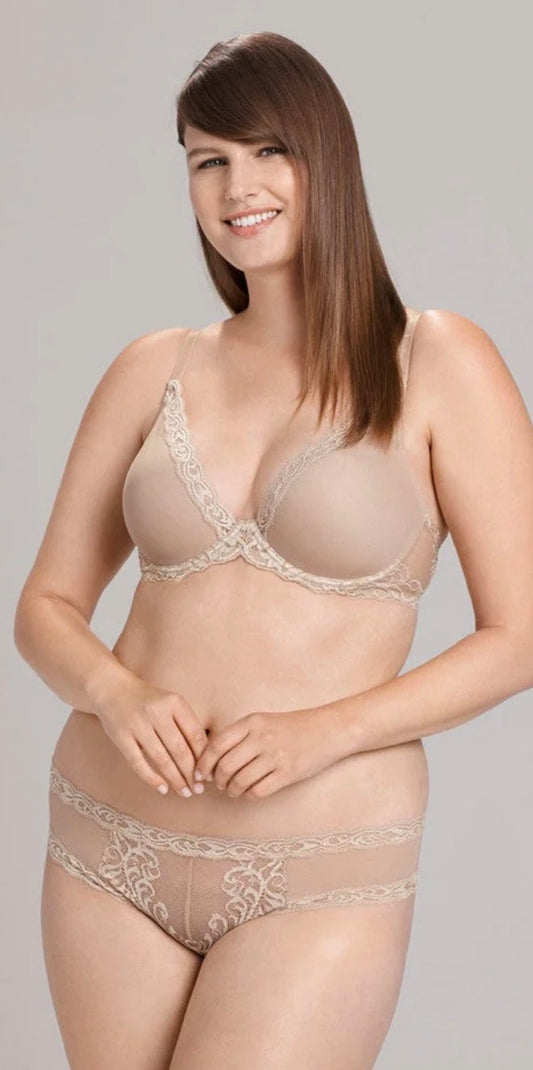 Feathers Plunge T-Shirt Bra - Café