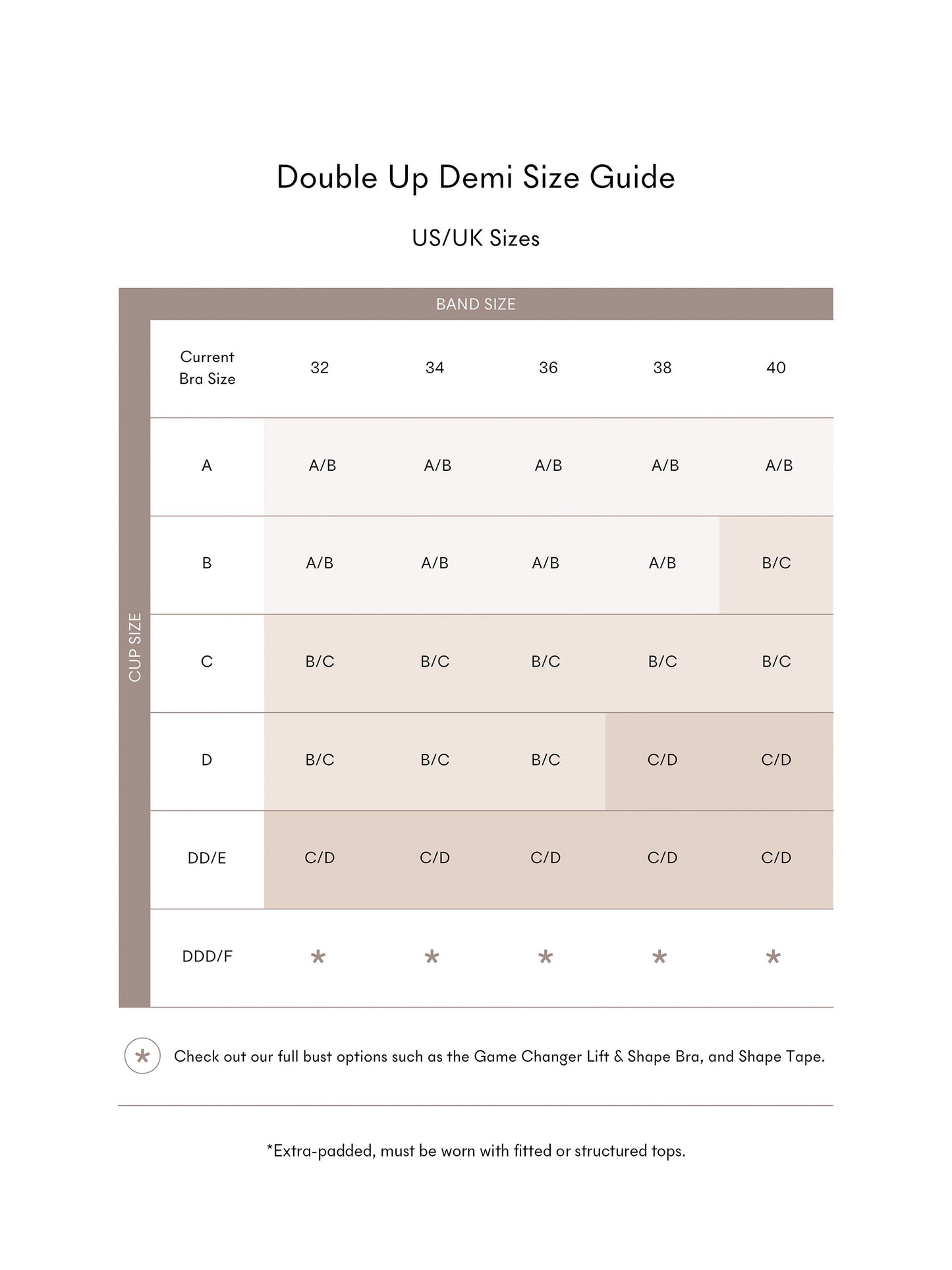 NOOD Double Up Demi Push Up Pads