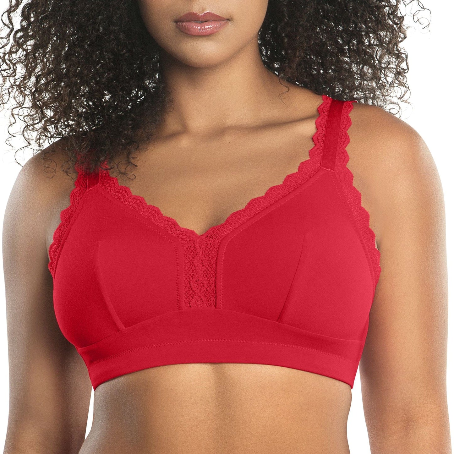 PARFAIT Dalis P5641 Women's Full Busted and Curvy Wire Free Bralette  - Racing Red