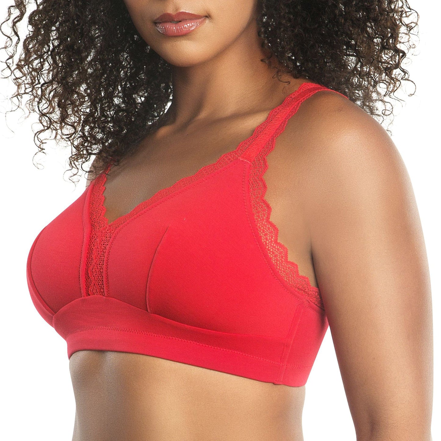PARFAIT Dalis P5641 Women's Full Busted and Curvy Wire Free Bralette  - Racing Red
