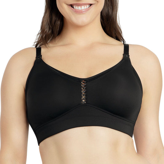 PARFAIT Erika P58611 Women Full Bust Smooth Seamless Wire-Free Nursing Bra - Black