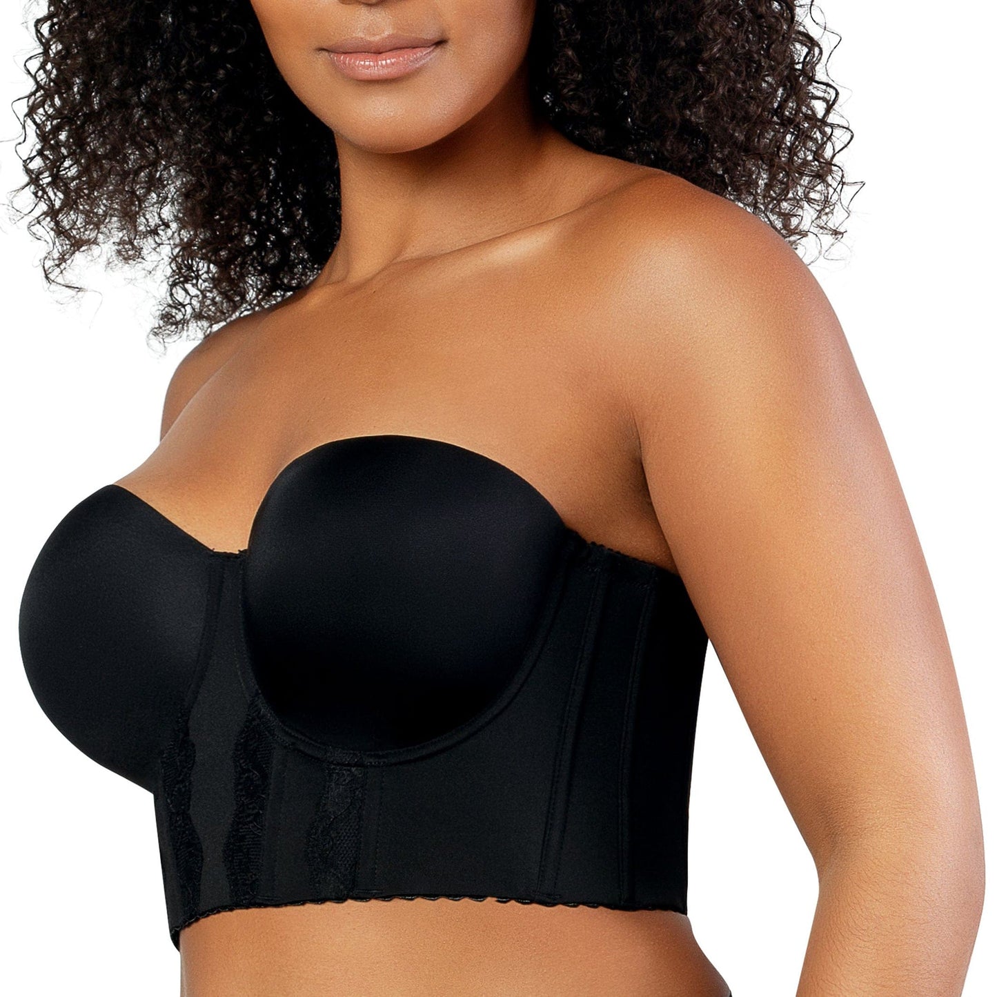 PARFAIT Elissa P50116 Women's Full Bust and Full Figure Strapless Longline Bra  - Black