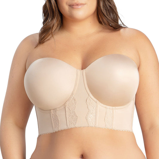 PARFAIT Elissa P50116 Women's Full Bust and Full Figure Strapless Longline Bra  - European Nude