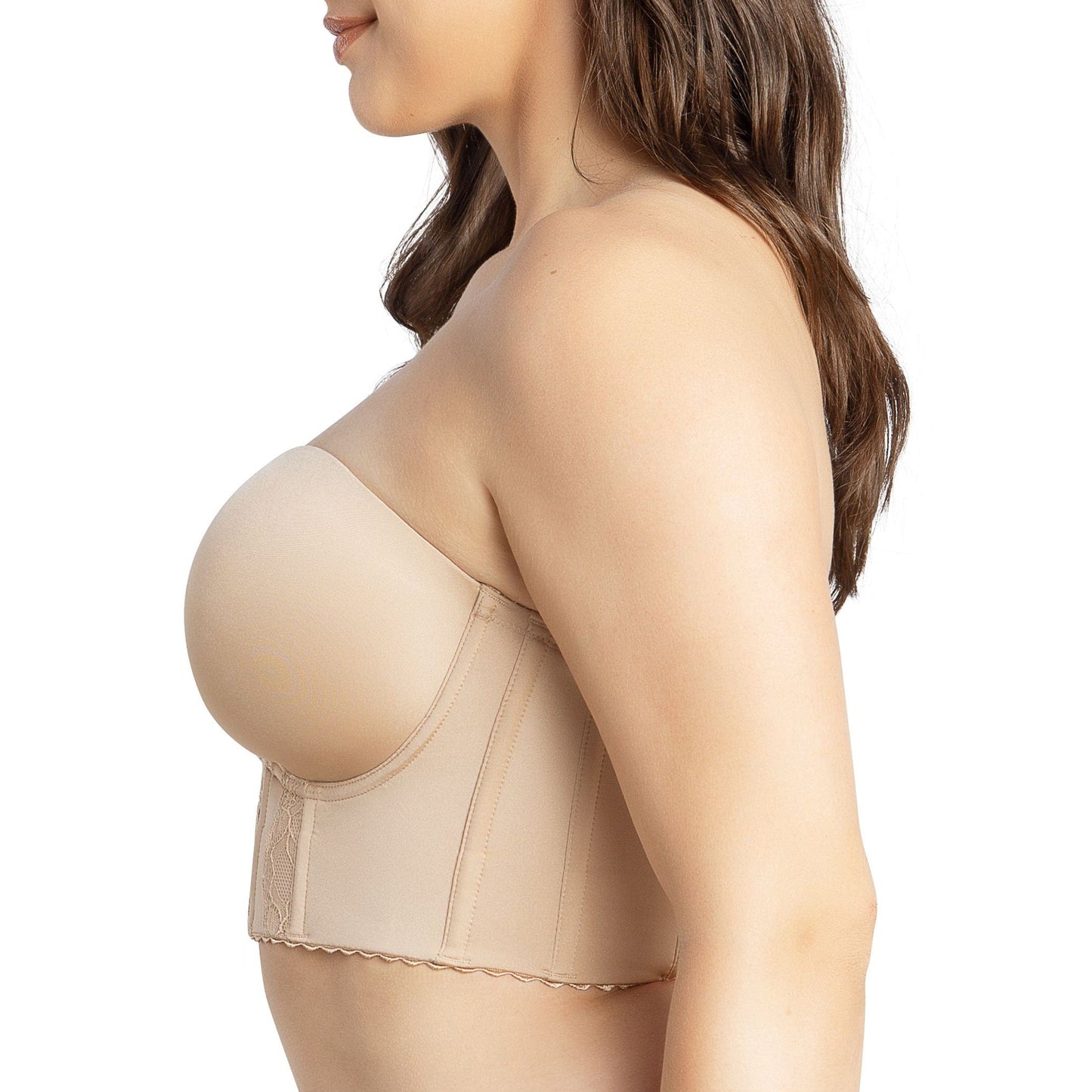 PARFAIT Elissa P50116 Women's Full Bust and Full Figure Strapless Longline Bra  - European Nude