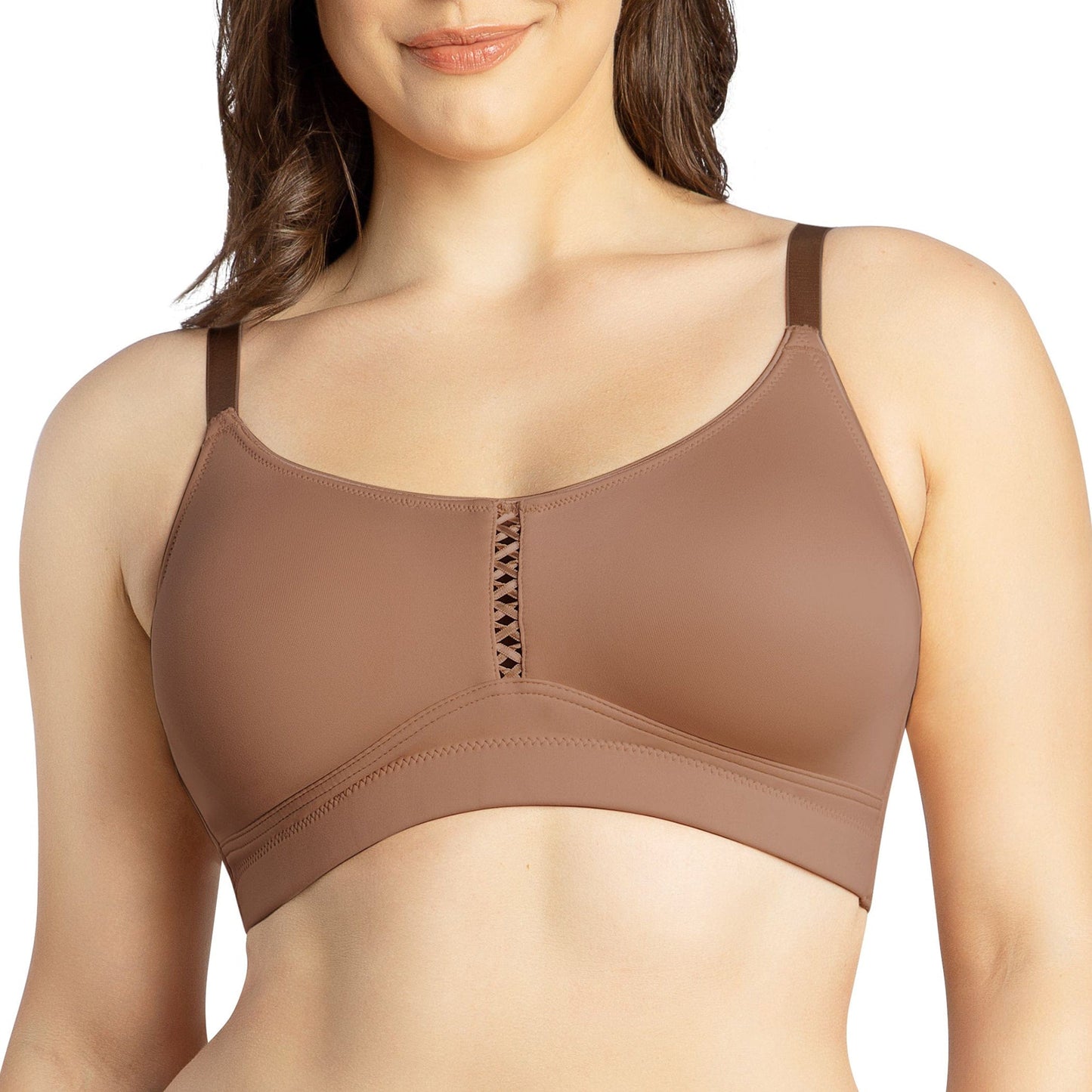 PARFAIT Erika P5861 Women Full Bust Smooth Seamless Wire-Free Bralette Bra - Mid Nude
