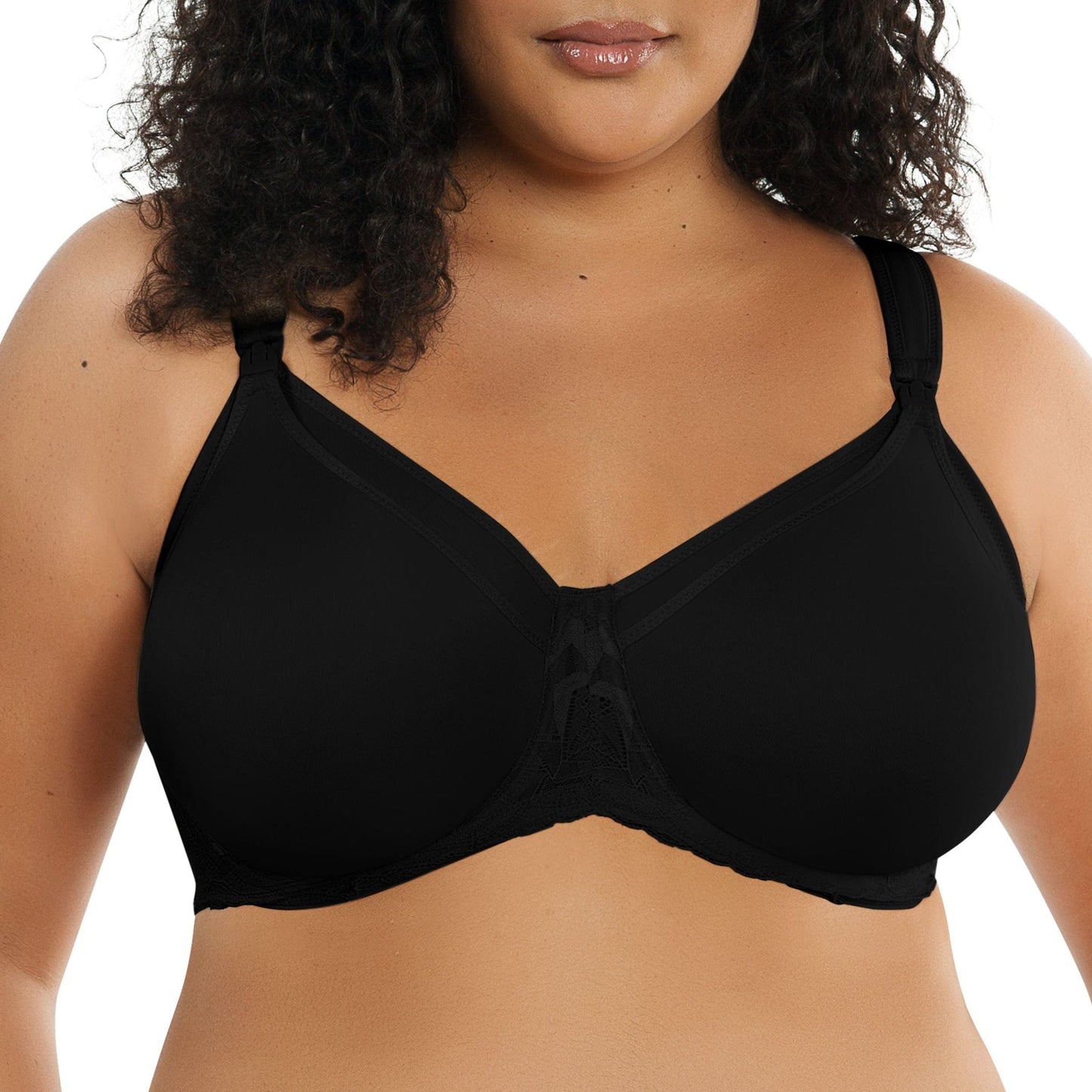 PARFAIT Leila NB502 Women's Full Figure Underwire Maternity Seamless Cup Nursing Bra Style - Black