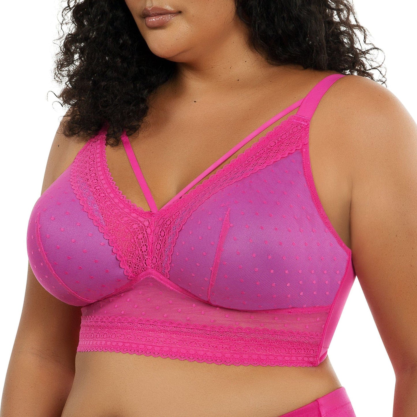 PARFAIT Mia Dot P6011 Women's Full Busted Lightly Padded Wire Free Bra - Bright pink