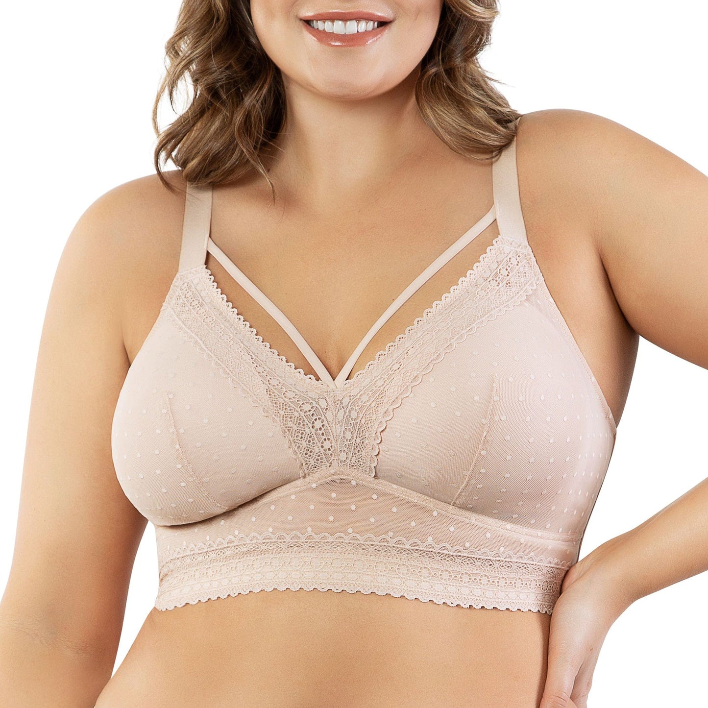PARFAIT Mia Dot P6011 Women's Full Busted Lightly Padded Wire Free Bra - Cameo Rose