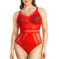 PARFAIT Mia Dot P6017 Women's Sexy Wire-free Bodysuit Lingerie - Racing Red