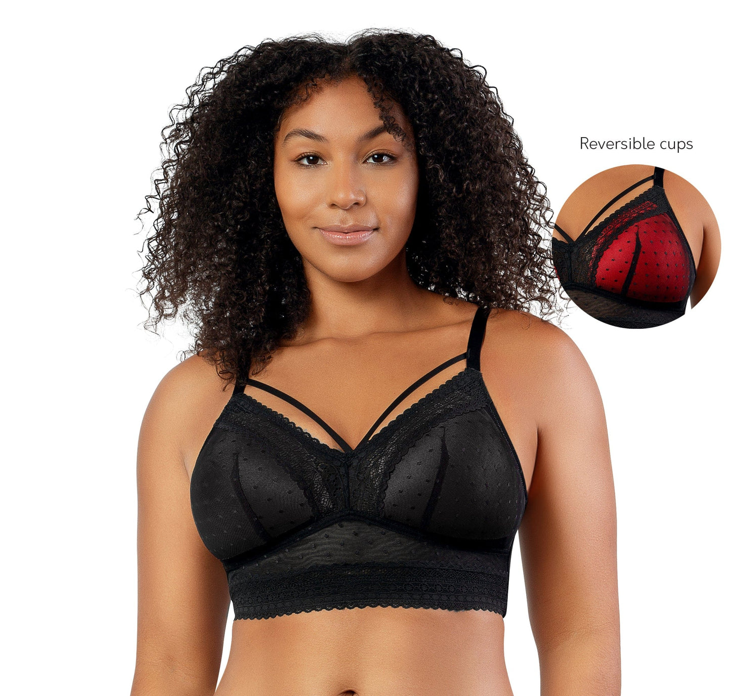 PARFAIT Mia Dot P6011 Women's Full Busted Lightly Padded Wire Free Bra - Black