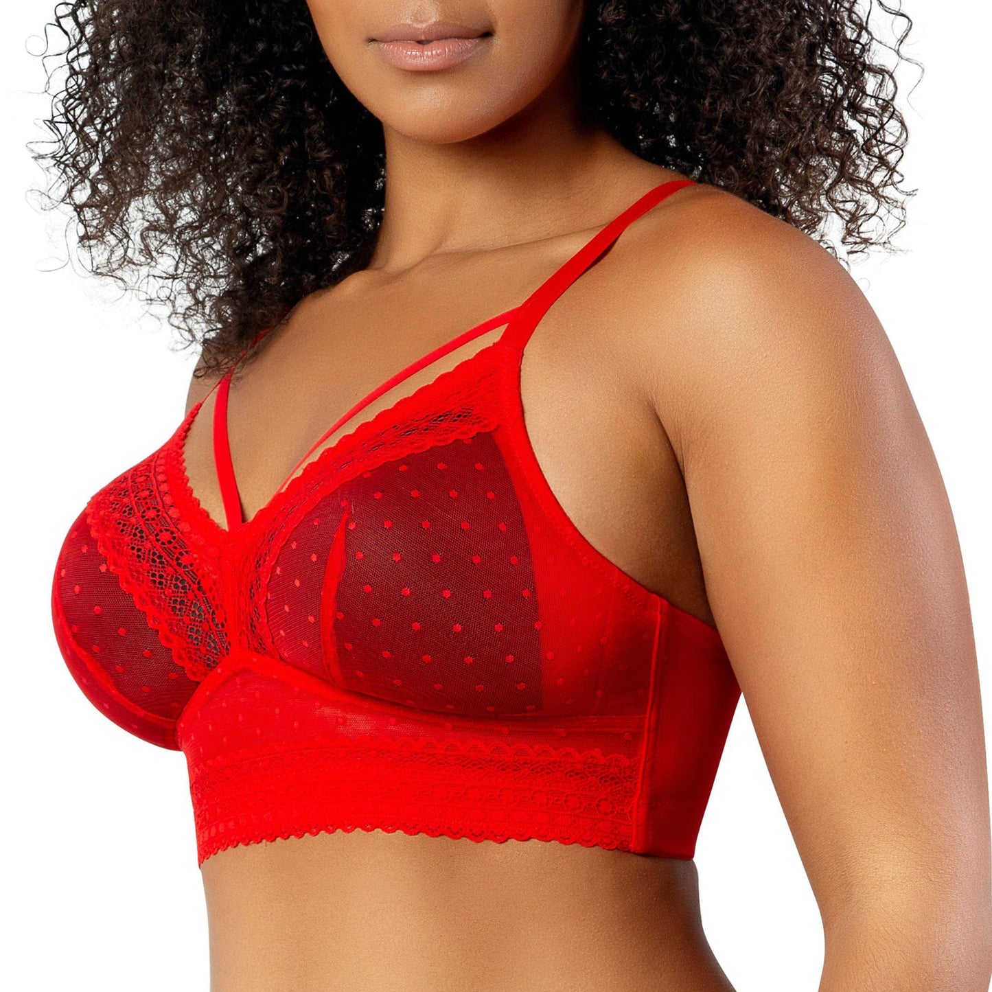 PARFAIT Mia Dot P6011 Women's Full Busted Lightly Padded Wire Free Bra - Racing Red