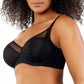 PARFAIT Paige A1672 Women's Lace Mesh Full Busted Wired Unlined Bra - Black