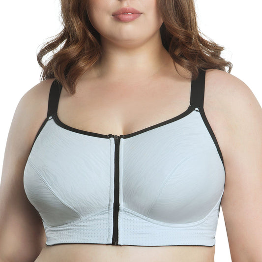 PARFAIT Wave P6052 Women's Wire-Free Front Closure Sports Bra - Silver