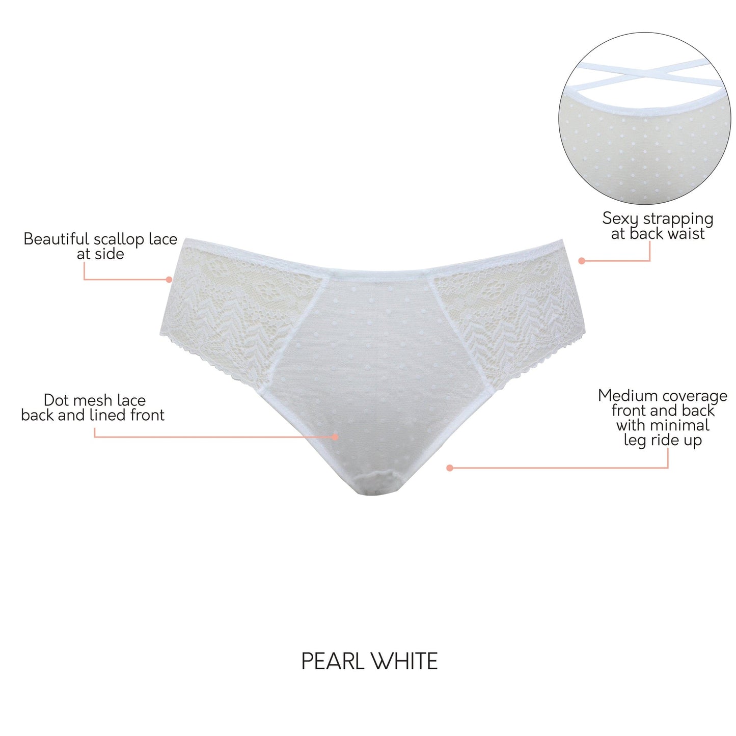 PARFAIT Mia P5955 Medium Coverage Hipster  - Pearl White