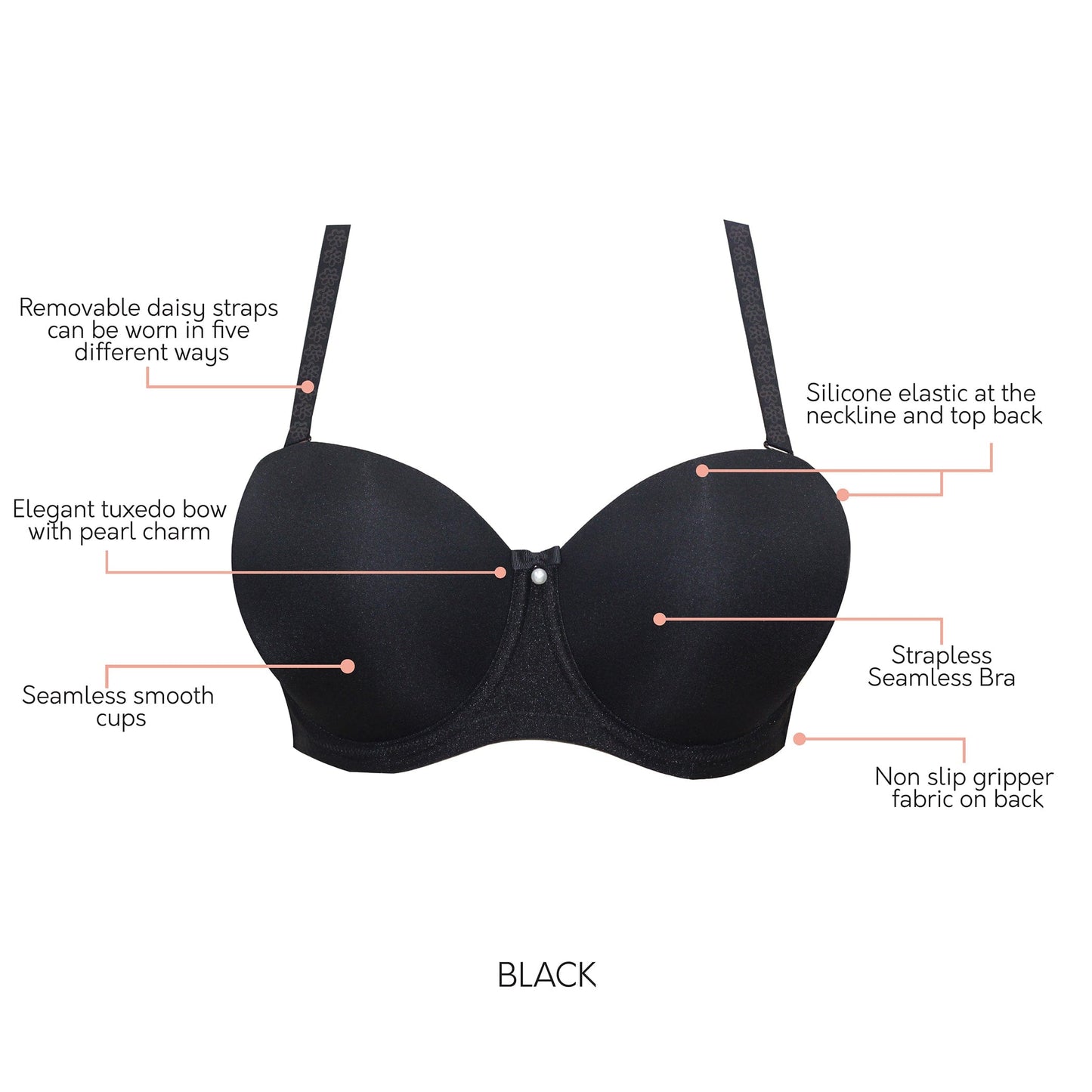 PARFAIT Elise P60915 Full Busted Strapless Bra - Black