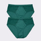 PARFAIT Micro Dressy PP306 French Cut High Waisted Sexy Sheer Panties  (2 Pack)  - Emerald