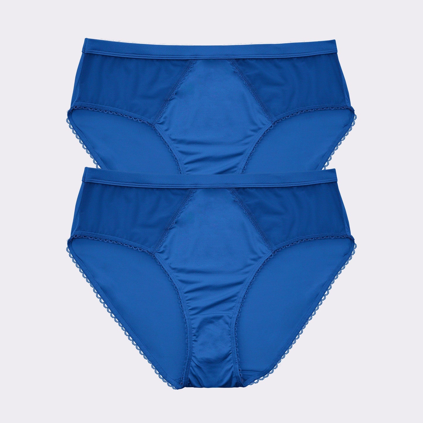 PARFAIT Micro Dressy PP306 French Cut High Waisted Sexy Sheer Panties(2 Pack)  - Sapphire